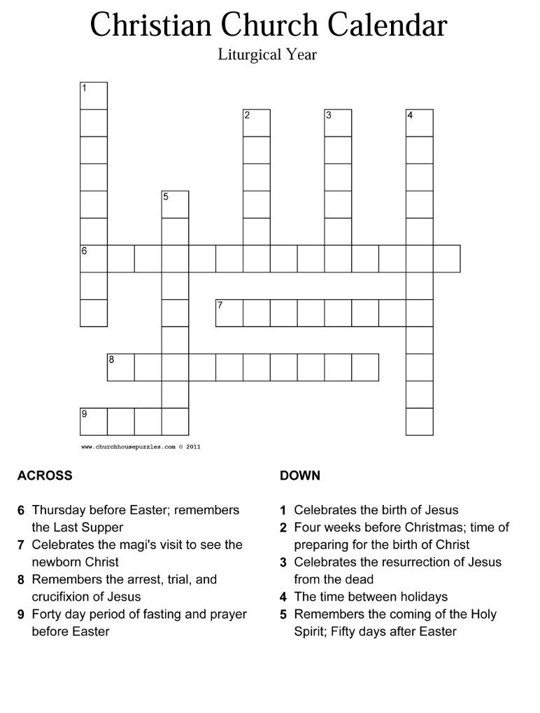 Liturgical calendar Puzzle